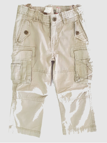 Pantalon Cargo Techwear Gabardina Beige Niños