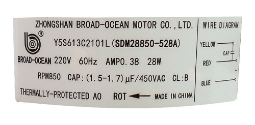 Motor Ventilador Da Condensadora Samsung 9.000 E 12.000 Btus