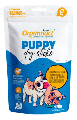 Petisco Cães Puppy Dog Sticks 170g Organnact