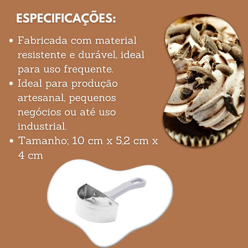 Raspador Espátula De Chocolate Meia Lua Caparroz Aço Inox