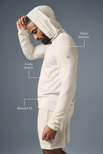 Alo Yoga Remera De Manga Larga Con Capucha Para Hombre Conqu