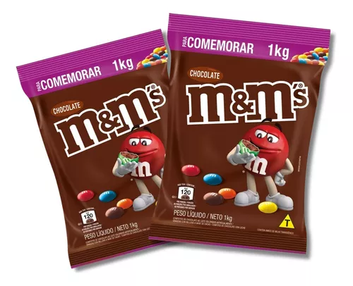Chocolate Confeito M&M MMS MM S ao Leite Mars 1KG ORIGINAL.