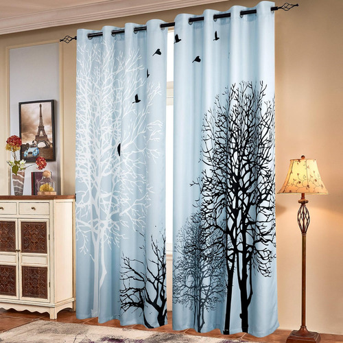 Cortinas Estampadas Para Oscurecimiento De Habitación, Color