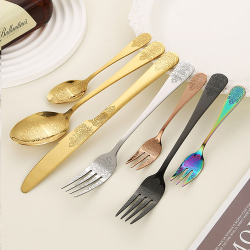 Tótem Estampado De Cuchillo, Tenedor Y Cuchara De Acero Inox