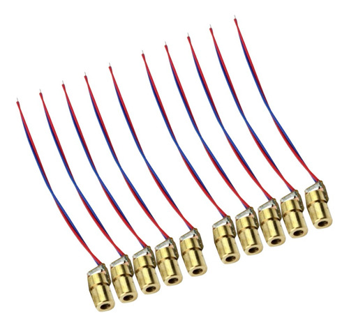 10 Unidades 5v 650nm 6mm 5mw Mini Módulo Diodo Punto Cabeza