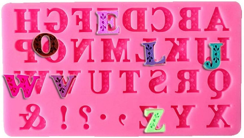 Molde Silicona Abecedario Letras 1,3 Cm Fondant Repostería 