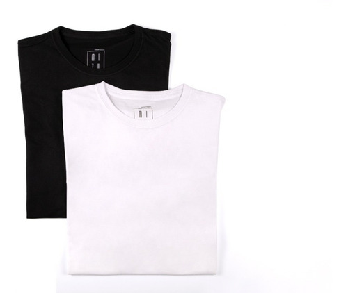 Pack 2 Remeras Hombre Manga Corta Blanco Y Negro Mizu
