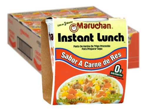 Sopa Instantanea Maruchan Pack X12 Sabor A Carne De Res