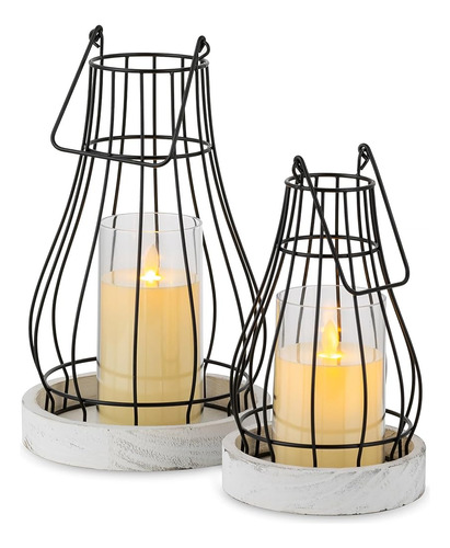 Romadedi Lantern Farmhouse Home Decor - Candelabros Rústicos