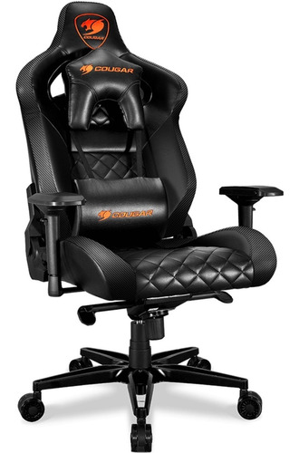 Silla de escritorio Cougar Armor Titan gamer ergonómica  negra con tapizado de cuero sintético