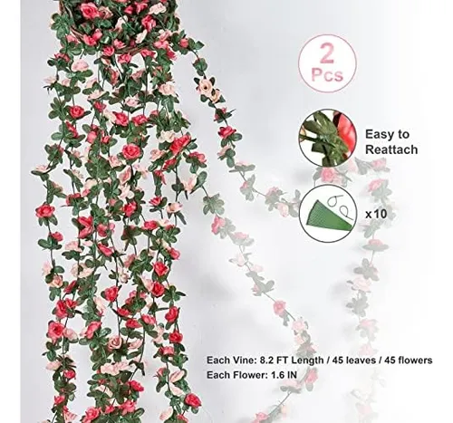 Bleum Cade 2 Guirnaldas De Flores De 164 Pies De De Rosas