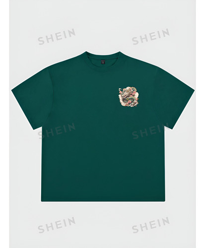 Shein Remera Hombre Estilo Anime Oversized Algodón