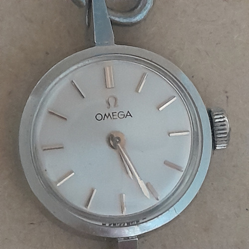 Reloj Pulsera Para Dama Omega Funciona Plateado Plateado Beige Claro (Usado)