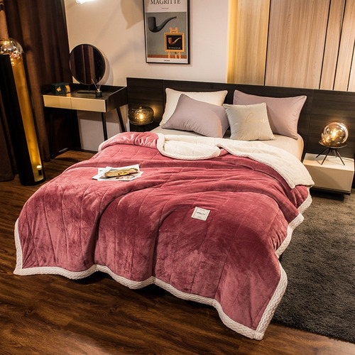 Manta De Cama Polar Bicolor Para Sofá O Cama