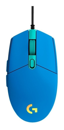 Imagen 1 de 3 de Mouse de juego Logitech  G Series Lightsync G203 azul
