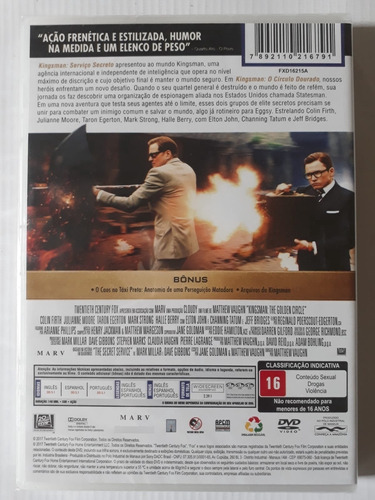 Dvd Kingsman O Círculo Dourado - Colin Firth - Novo Lacrado