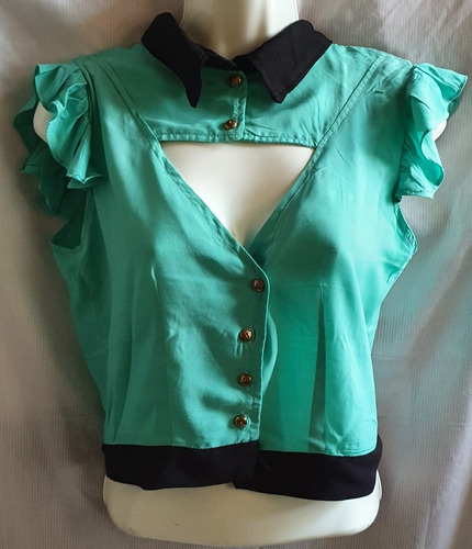 Blusa Verde Con Cuello Ch 