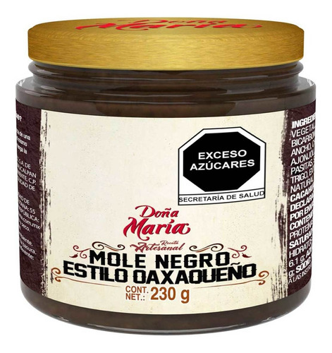 Mole en Pasta Doña María Artesanal Negro estilo Oaxaqueño 230g