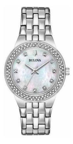 Reloj Bulova Mujer 96x144 Acero Con Cristales Swarovsky