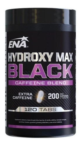Imagen 1 de 9 de Hydroxy Max Black 120tab Ena Quemador De Grasa Extra Cafeina