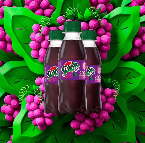 Refrigerante Sukita Uva 200ml Caçulinha - Kit C/ 12 Unidades