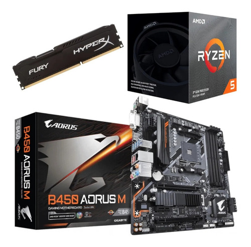 Kit Upgrade Amd Ryzen R5 3600 + Gigabyte B450 Aorus M + 8gb