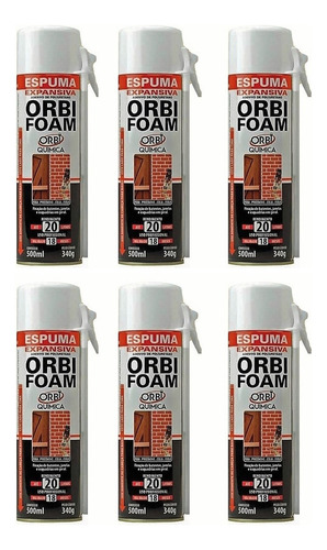 06 Espuma Expansiva Poliuretano Portas 500ml/340g Orbi Foam