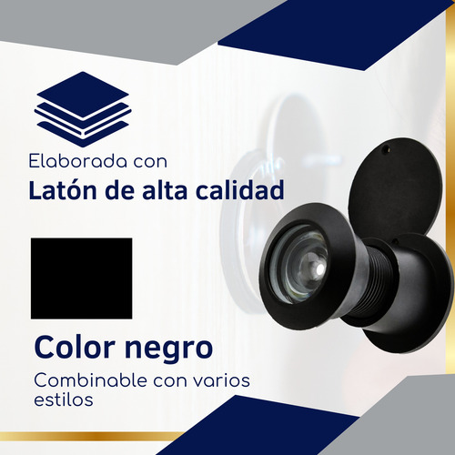 Mirilla De Seguridad Negro Para Puerta ***