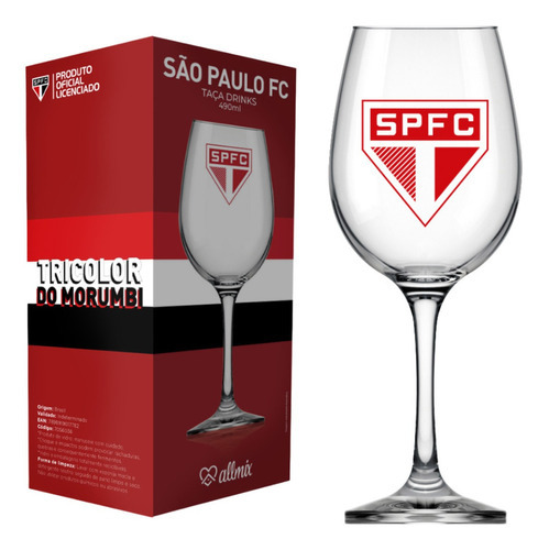 Taça De Vinho Drinks 490ml Vidro Cristal São Paulo Com Caixa