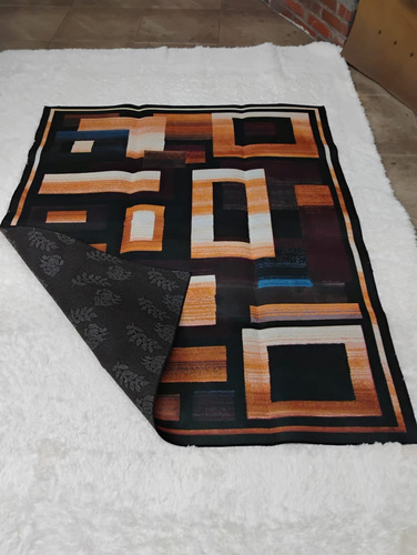 Wym- Alfombra Pequeña Con Impresion 3d, Rectangulo Marron