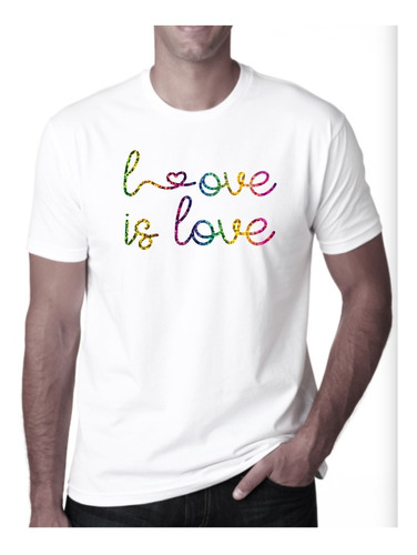 Camiseta Estampada Love Is Love Inclusión Orgullo Lgbt