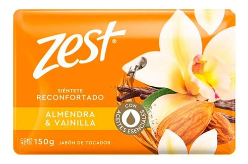 Jabón Zest Barra Almendra & Vainilla 135g 8 Pzas **