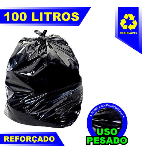 Saco Lixo Linha Reforçada 100 L 80 Unds Uso Latão Versátil