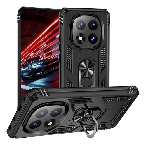 Funda Reforzada Anillo Compatible Con Redmi Note 14 Pro 5g Negro