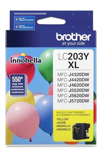 Tinta Brother Lc203y Amarillo 550 Paginas Alto Rendimiento