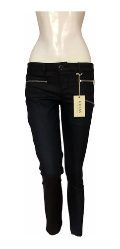 Guess Pantalón Talla 29 Color Negro Satinado