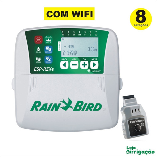 Imagem 2 de 9 de Controlador Irrigação Rzx-e 8 Est. Indoor Rain Bird Com Wifi