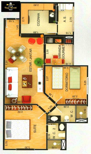 Imagem 6 de 9 de *** Lançamento*** Apartamento No Condomínio Real Parque Em Boituva - Ap00041 - 33726098
