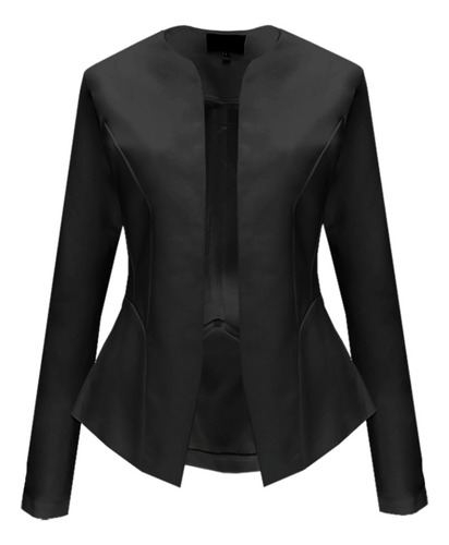 Blazer Mujer Saco Corto Liso Strech Color Uniforme