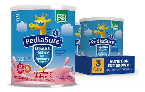 Pediasure Grow & Gain - Polvo De Mezcla De Batido Sin Omg Y