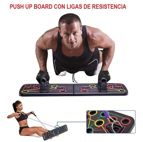 Push Up Barra Tablero Para Planchas + Liga Resistencia