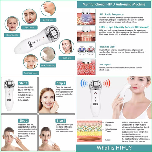Hifu Radiofrecuencia Led+ Gel Ultrasound H.a + 96 Hilos Seda