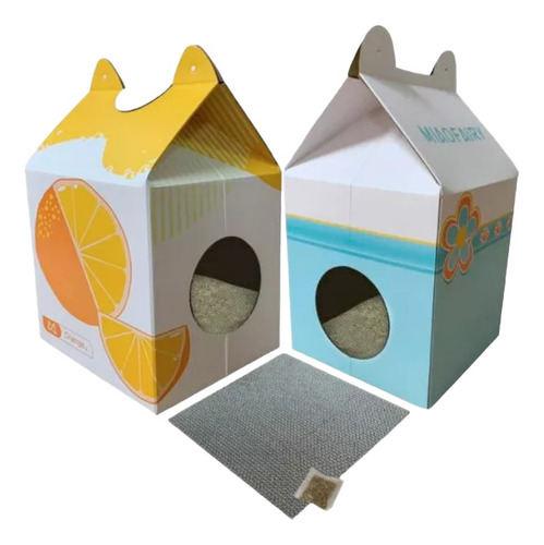 Caja / Casa Para Gato Con Rascador Y Catnip