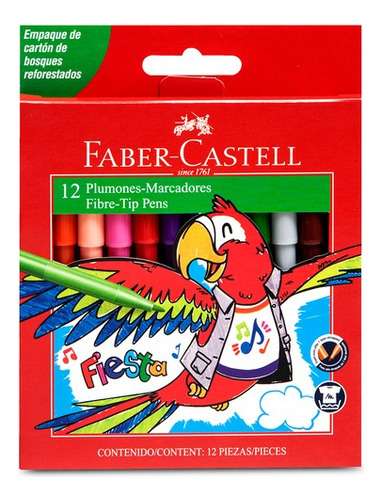 Plumones Faber Castell Lavables 12pzs / 3cajas