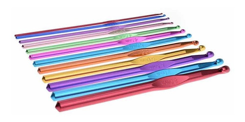 Juego De 12 Agujas De Crochet Metal Acero Inoxidable Origina