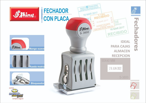 Imagen 1 de 2 de Fechador Con Placa Shiny S3600 - Promocion