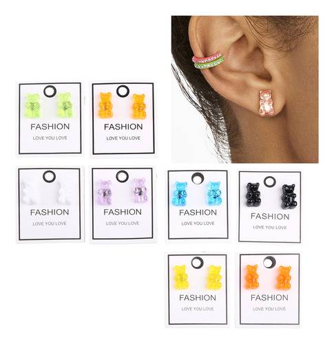 Pendientes De Resina Con Forma De Osito De Goma En Forma De