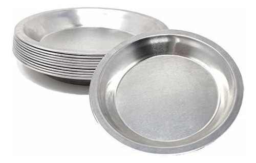 Pie Plate Aluminio Metal Sartén De 8 Pulgadas - Juego 