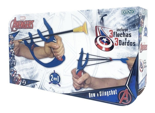 Avengers Bow & Slingshot 2 En 1 Lanza Dardo Y Flecha