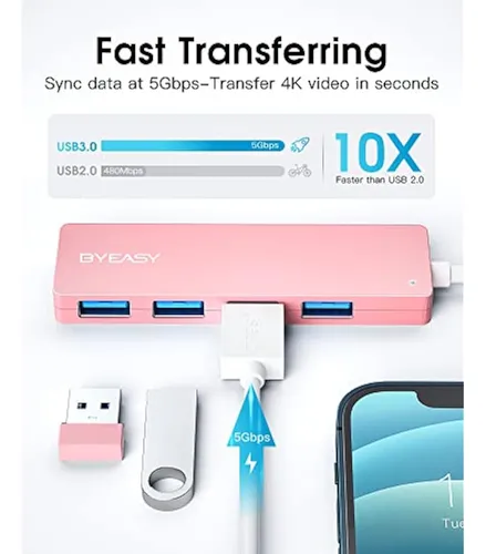 Byeasy Hub Usb, Usb 3.1 C A Usb 3.0 Hub Con 4